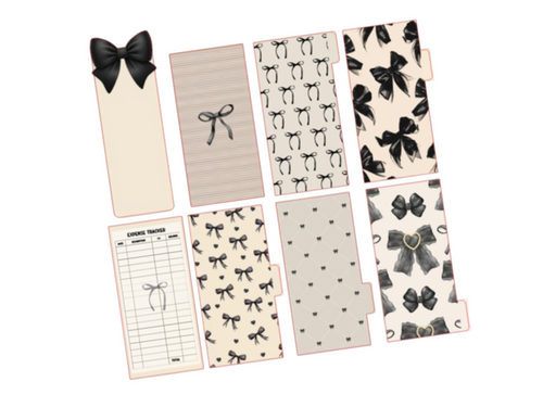 Black & Beige Bow Set | Budget Bundle | Set of 8