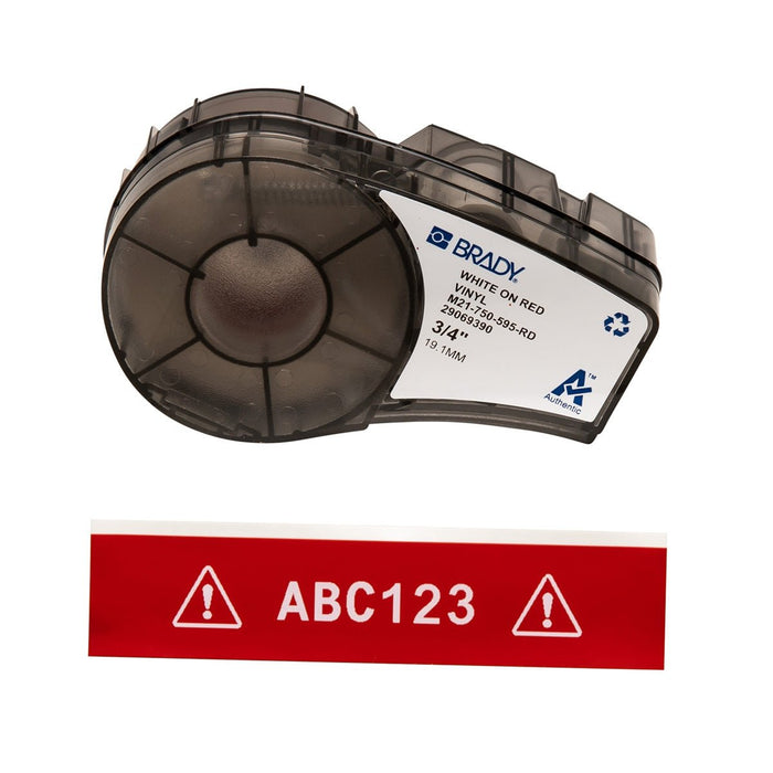 Brady All Weather Permanent Adhesive Vinyl Label Tape for M21 Printers - Durable, Weather - Resistant, Strong Adhesive Labels - Mann Supply Brady