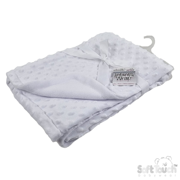 Bubble Fleece Back Wrap - White (PK1) FBP80-W