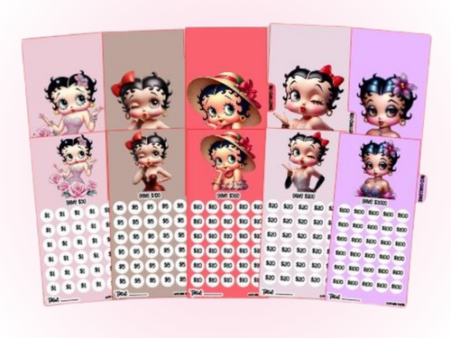 Budget Bundle | Betty Boop | 1, 5, 10, 20, 50 & 100 Dollar Challenge | Set of 12