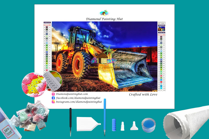 Bulldozer Excavation Diamond Painting
