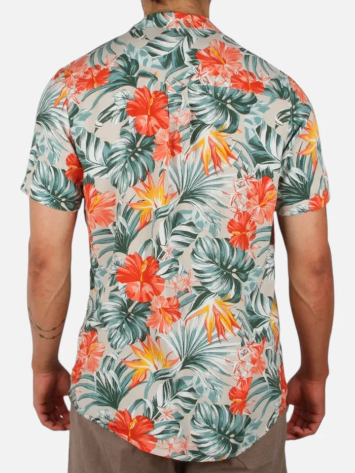 Camisa Gotcha Sunset Naranja Floreado