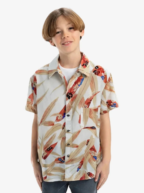 Camisa Rusty Fragment Short Sleeve Niño Blanco - Indy