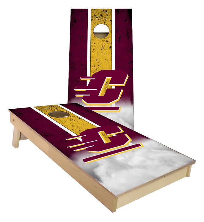 Central Michigan Striped cloud theme Cornhole Boards
