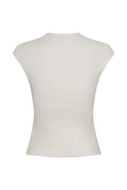 Chai Peached Jersey High Neck Top - Ivory