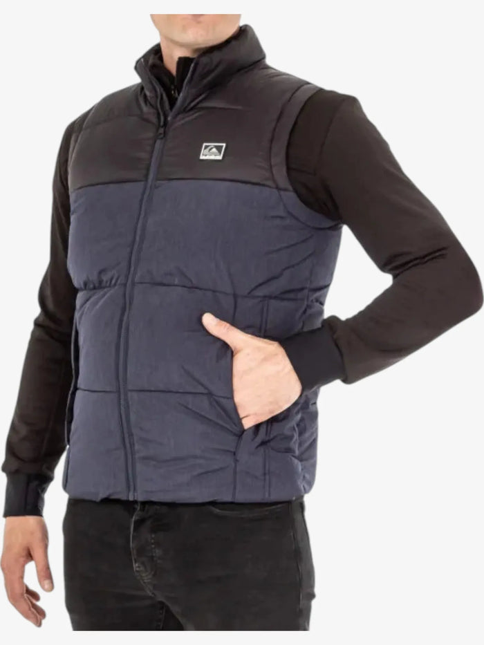 Chaleco Quiksilver Wolf Shoulders Azul Melange Negro