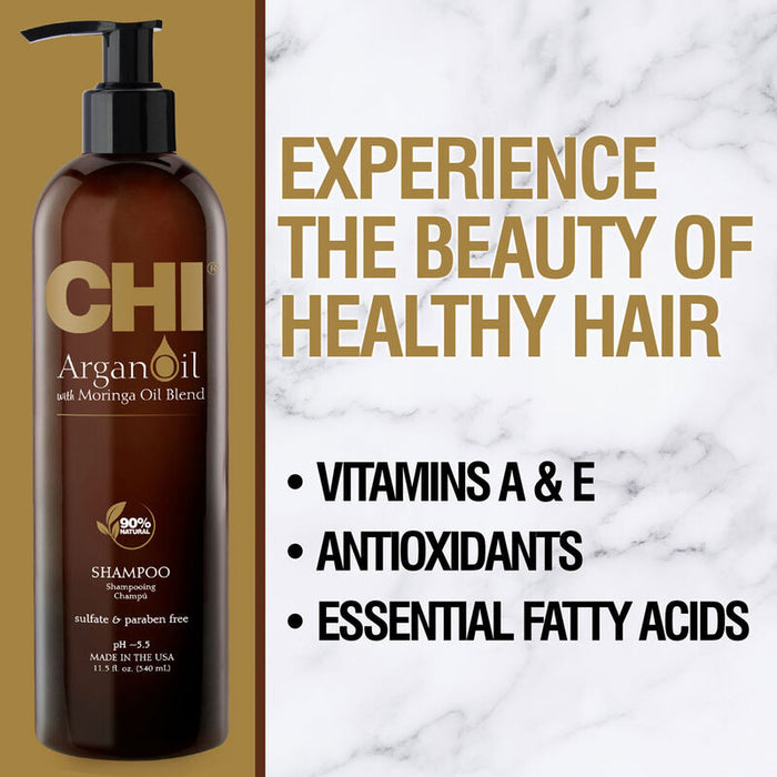 CHI Argan Oil Plus Moringa Oil Shampoo - Sulfate & Paraben Free 340ml