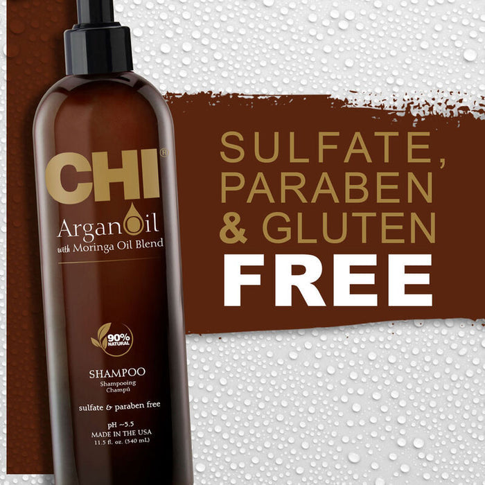 CHI Argan Oil Plus Moringa Oil Shampoo - Sulfate & Paraben Free 340ml