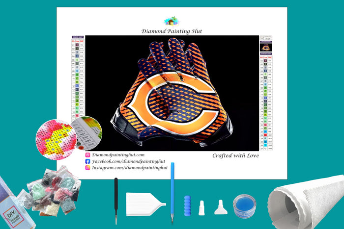 Chicago Bears NFL Gloves Diamond Painting-Diamond Painting Hut