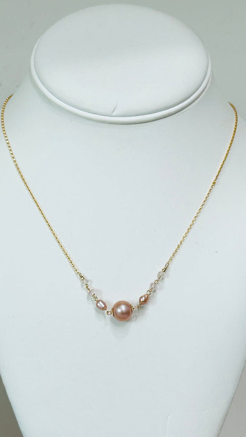 CLARICE necklace - Pink Edison pearl