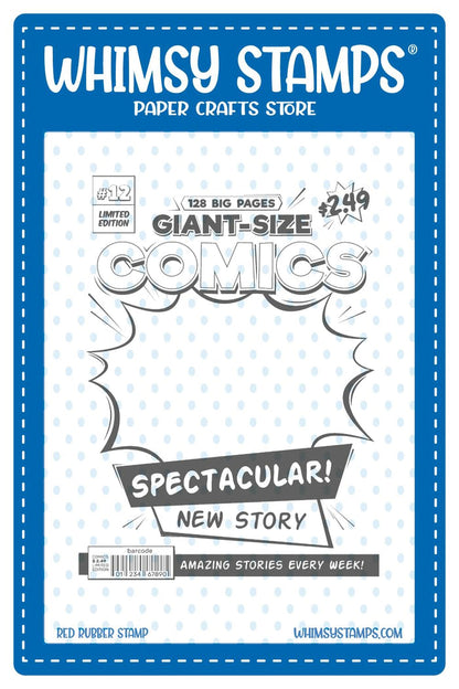 Comic Book Page Rubber Cling Stamp - Whimsy Stamps