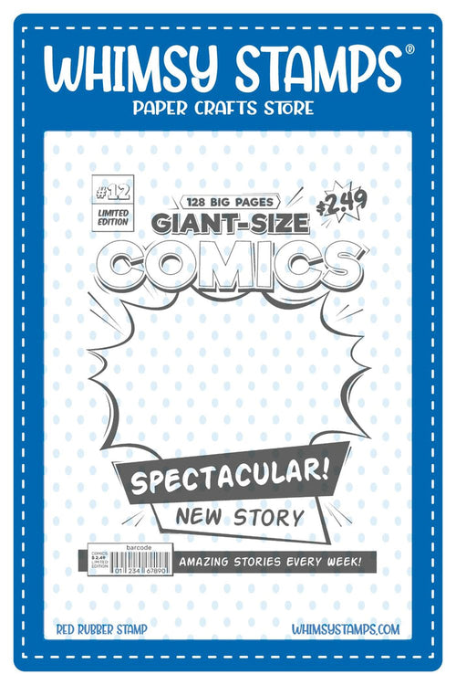 Comic Book Page Rubber Cling Stamp - Whimsy Stamps