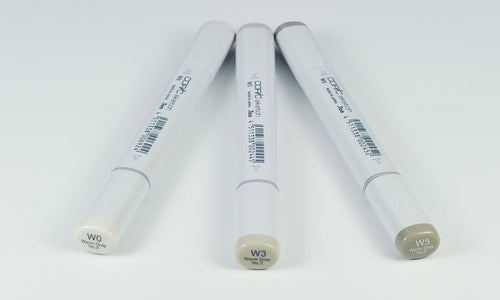 copic sketch markers - W0, W3, W5