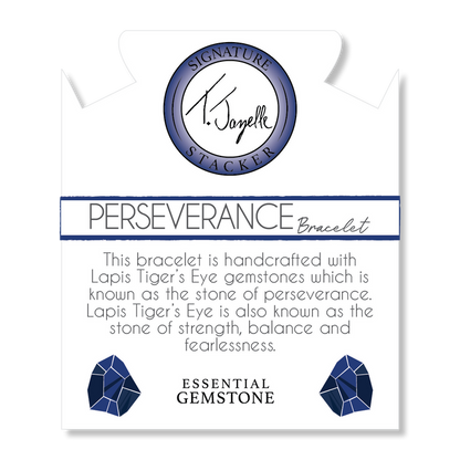 Defining Bracelet- Perseverance Bracelet with Lapis Tiger's Eye Gemstones