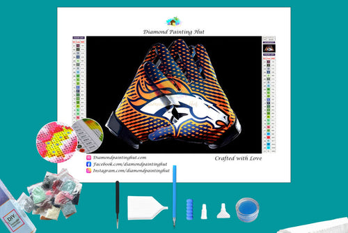 Denver Broncos NFL Gloves Diamond Painting-Diamond Painting Hut