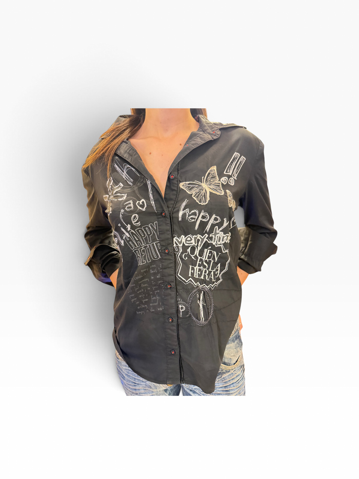 DESIGUAL BLACK SHIRT- CAMICIA DESIGUAL NERA