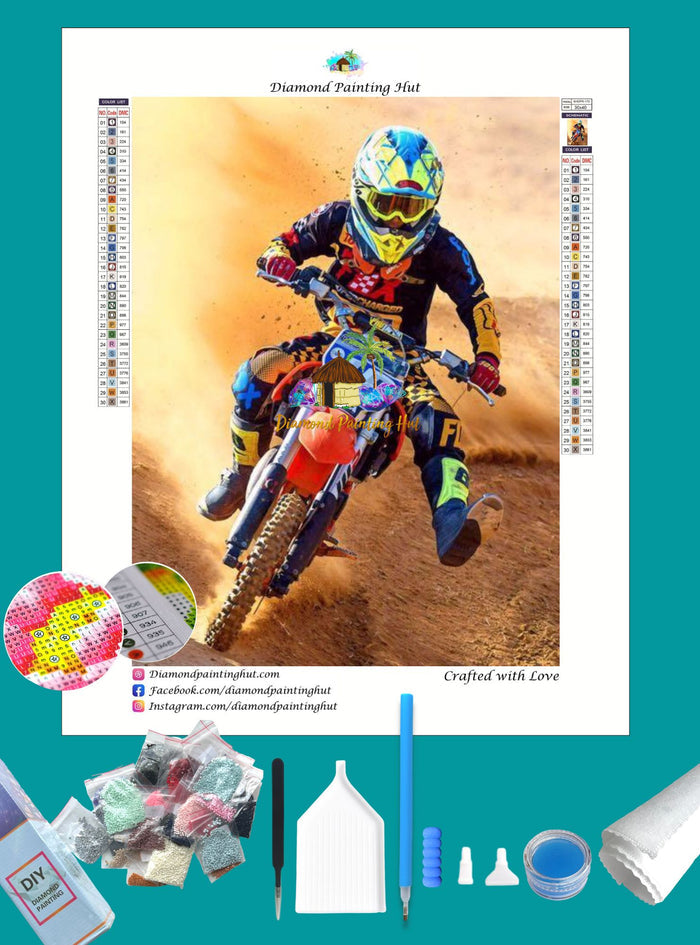 Dirt Bike Motorcycle Rider Diamond Painting