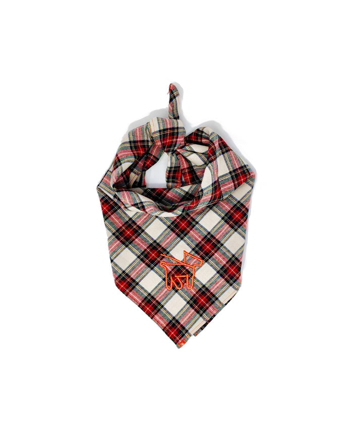 dog bandana in red plaid
