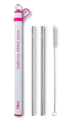 Double Stainless Steel Straw Set