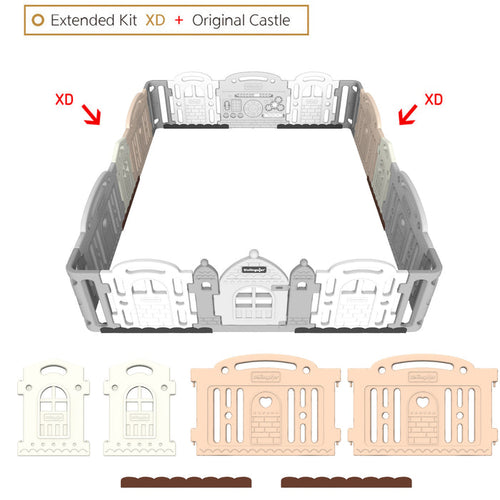 DWINGULER Castle Playpen Extension Kit XD x2-Caramel