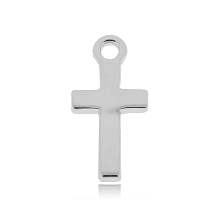 Earth Jasper Stone Bracelet with Cross Sterling Silver Charm
