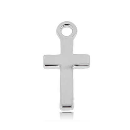 Earth Jasper Stone Bracelet with Cross Sterling Silver Charm