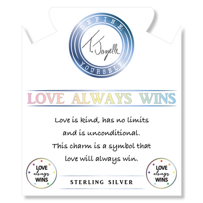 Earth Jasper Stone Bracelet with Love Always Wins Sterling Silver Charm