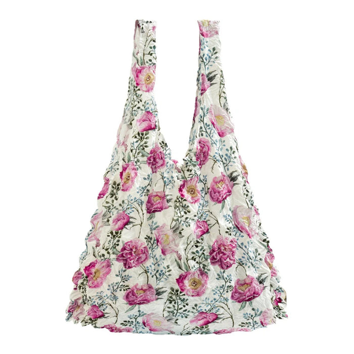 Floral patterned bag on a white background