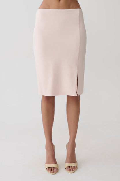 Elio Peached Jersey Midi Skirt - Muted Pink