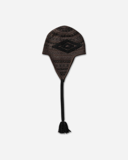 Umbro Fair Isle Beanie Black Brown Hats Beanies UBMW284YA30 BLK0040
