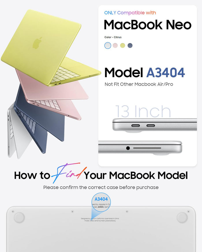 Fintie Snap-On Case for MacBook Neo (2026), Ultra-Thin Protective Cover