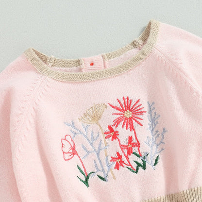 FLOWER FIELD Knitted Romper