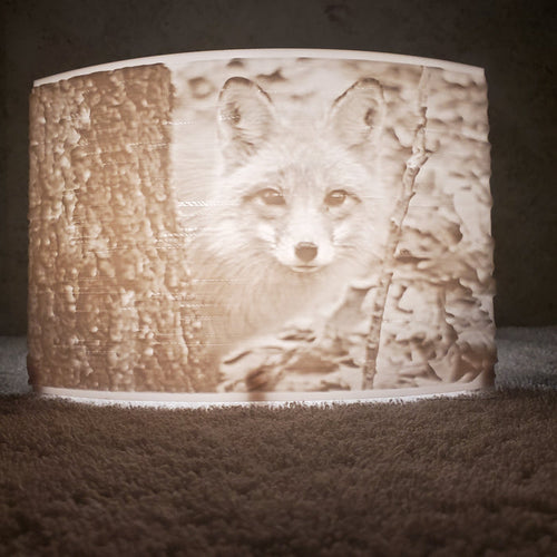 Fox Lithophane Puck Light
