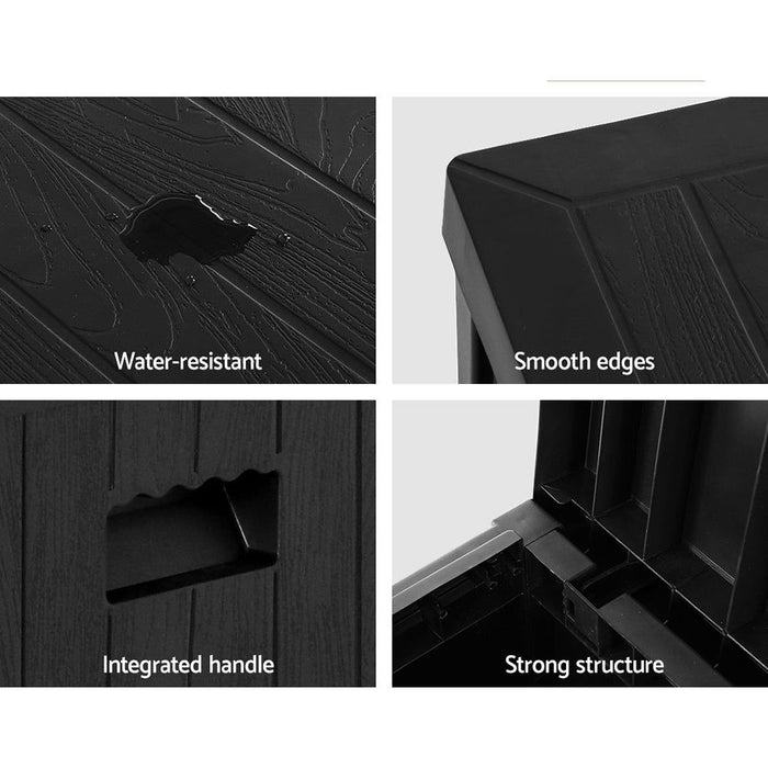 Gardeon Outdoor Storage Box 195L Bench Seat Garden Deck Toy Tool Sheds -Home Living Store - -