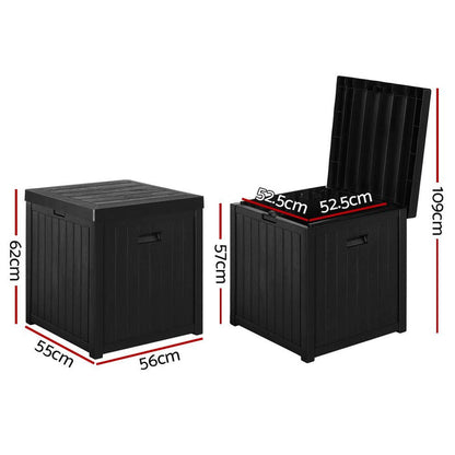 Gardeon Outdoor Storage Box 195L Bench Seat Garden Deck Toy Tool Sheds -Home Living Store - -