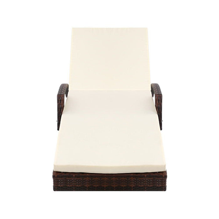 Gardeon Outdoor Sun Lounge - Brown -Home Living Store - -