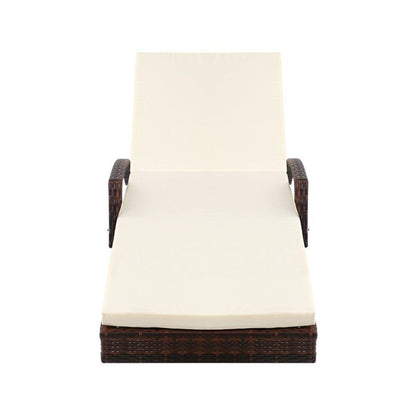 Gardeon Outdoor Sun Lounge - Brown -Home Living Store - -