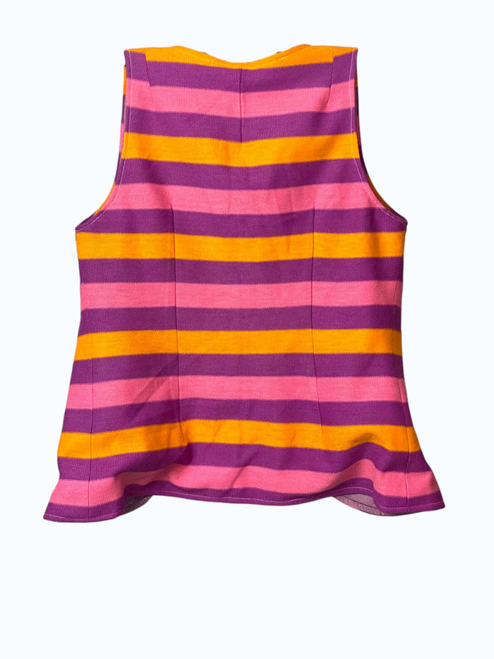 gilet a righe in tessuto con fodera interna