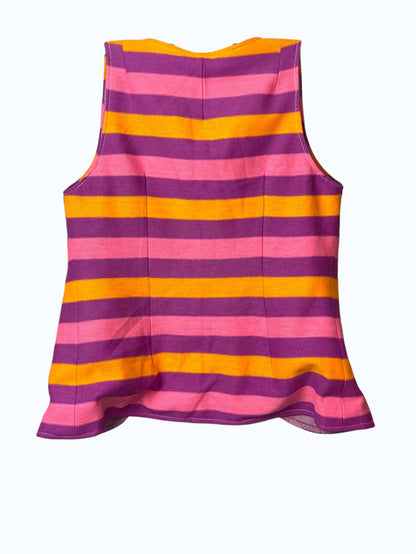 gilet a righe in tessuto con fodera interna