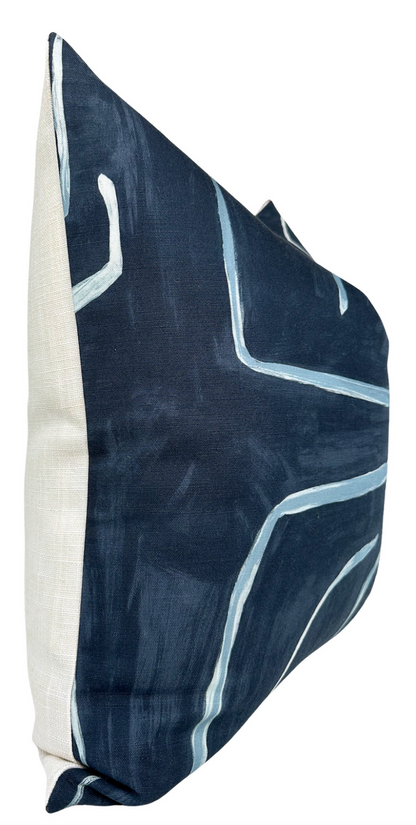 Graffito Pillow Cover in Navy, Kelly Wearstler Textiles