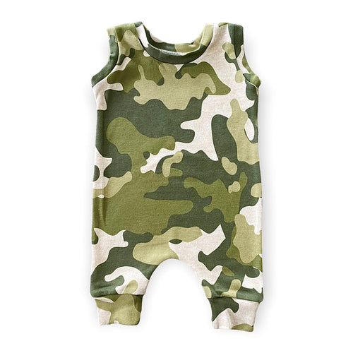 Green Camouflage Harem Romper