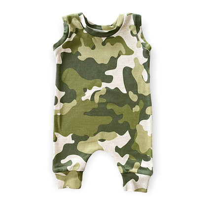Green Camouflage Harem Romper