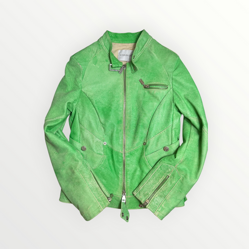 GREEN LATHER JACKET - GIACCA IN PELLE VERDE