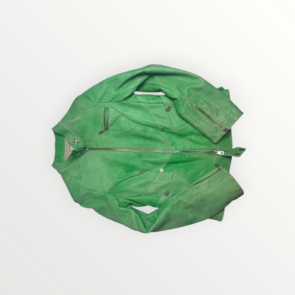 GREEN LATHER JACKET - GIACCA IN PELLE VERDE