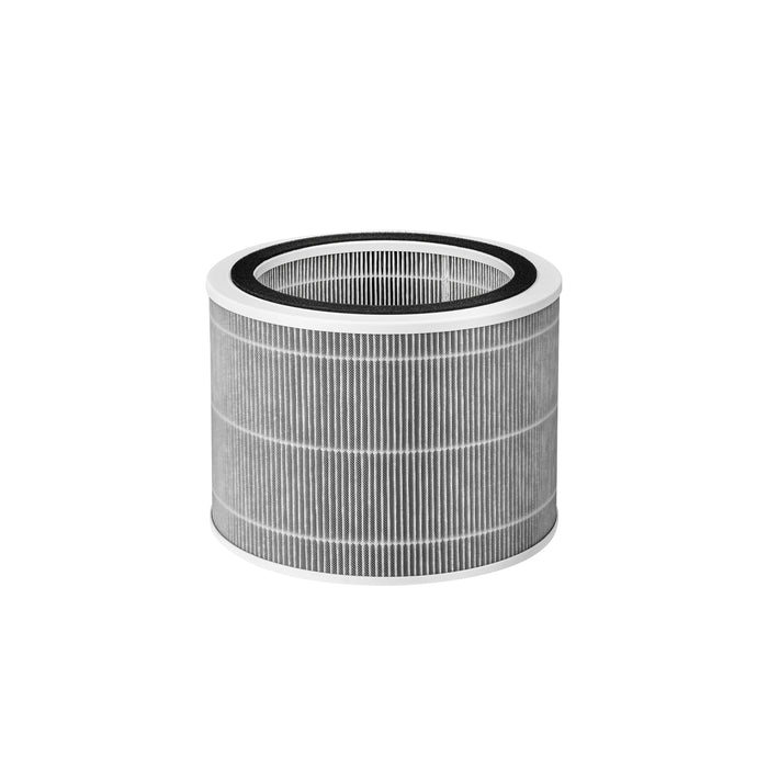 Cylindrical H13 True HEPA replacement filter for air purifiers, featuring a pleated design with a black top rim. (CACF-ABAF)