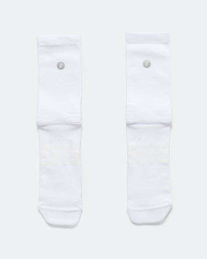 Half Crew Racing Socks - White/White