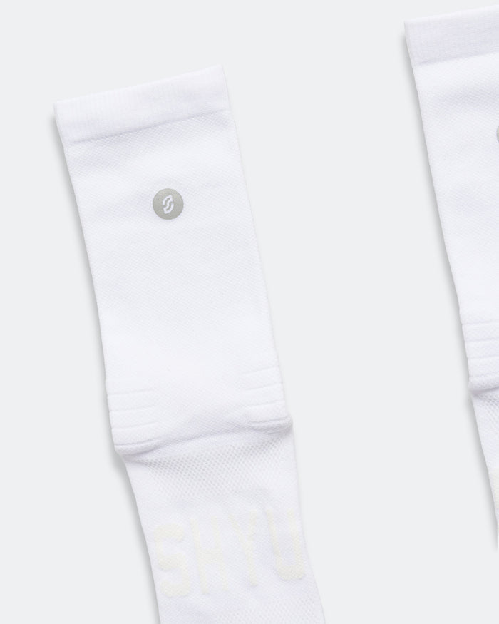 Half Crew Racing Socks - White/White