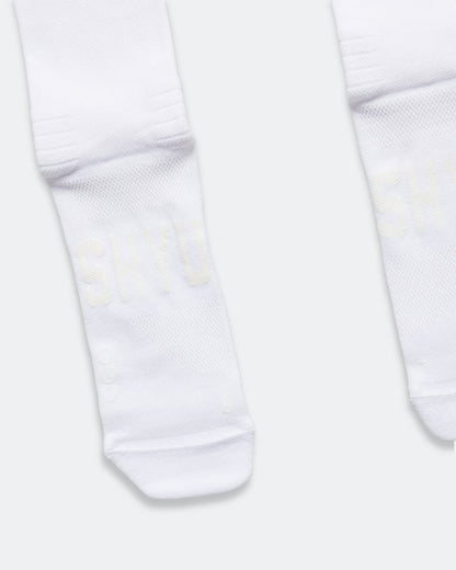 Half Crew Racing Socks - White/White