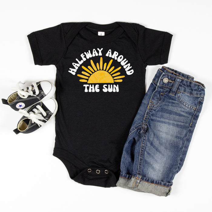 "Halfway Around the Sun" Personalized 1/2 Birthday Outfit T-shirt/Bodysuit
