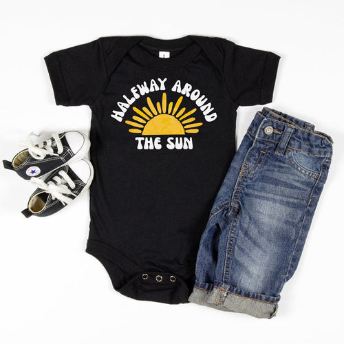 "Halfway Around the Sun" Personalized 1/2 Birthday Outfit T-shirt/Bodysuit